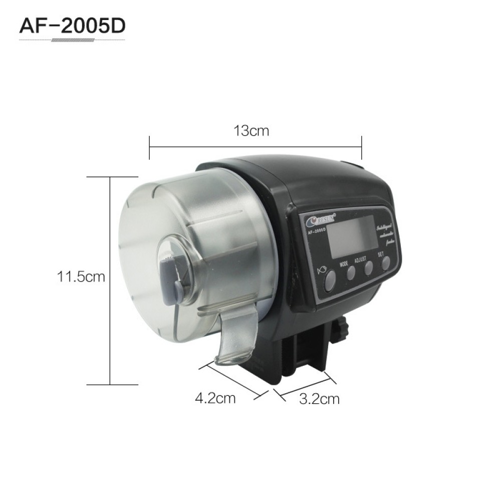 מזון אוטומטי לדגים לאקווריום דיגיטלי LCD AF-2005D, נפח: 50-100 גרם