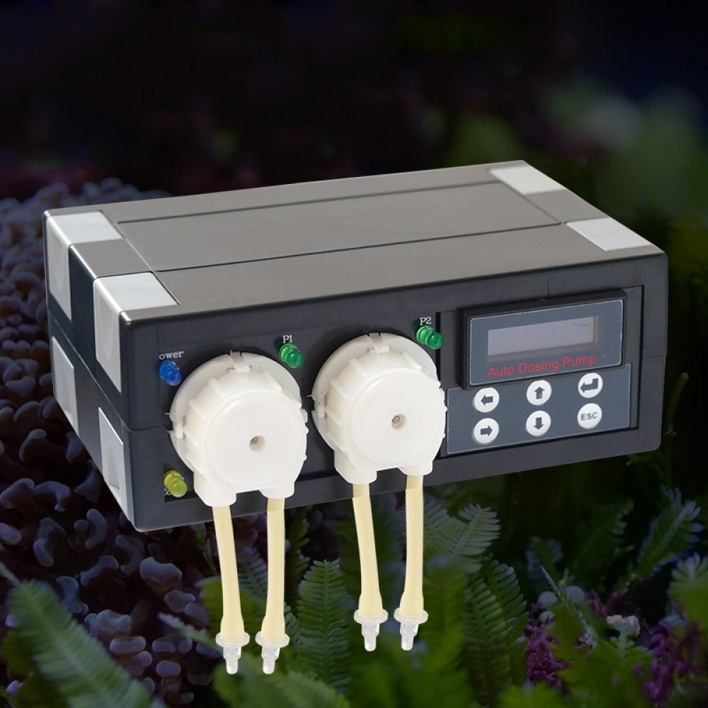 משאבת דוסינג אוטומטית עם 2 ערוצים Jebao DP-2, משאבת פריסטלזית לאקווריום, חיבור אמריקאי