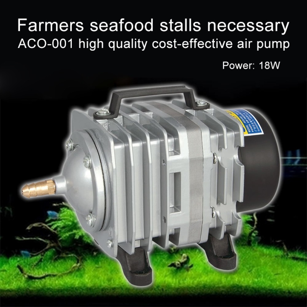 משאבת אוויר אלקטרומגנטית ACO-001 18W 38 ליטרים לדקה עם מתג להגברת החמצן באקווריום, תקע אמריקאי