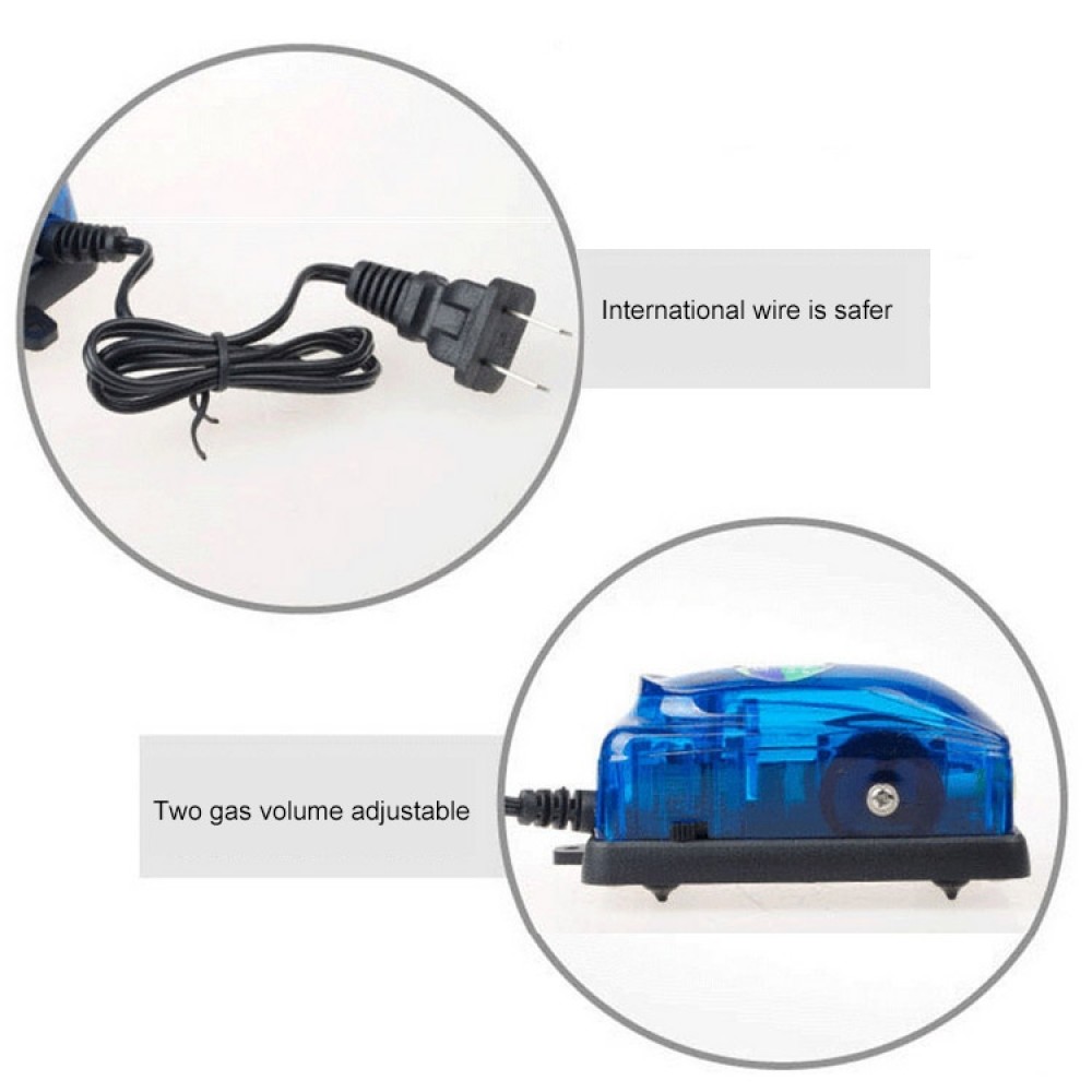 משאבת אוויר אלקטרומגנטית SOBO SB-348A 5W עם 2 מקורות פליטה ושליטה מתכווננת לאוויר, לאקווריום