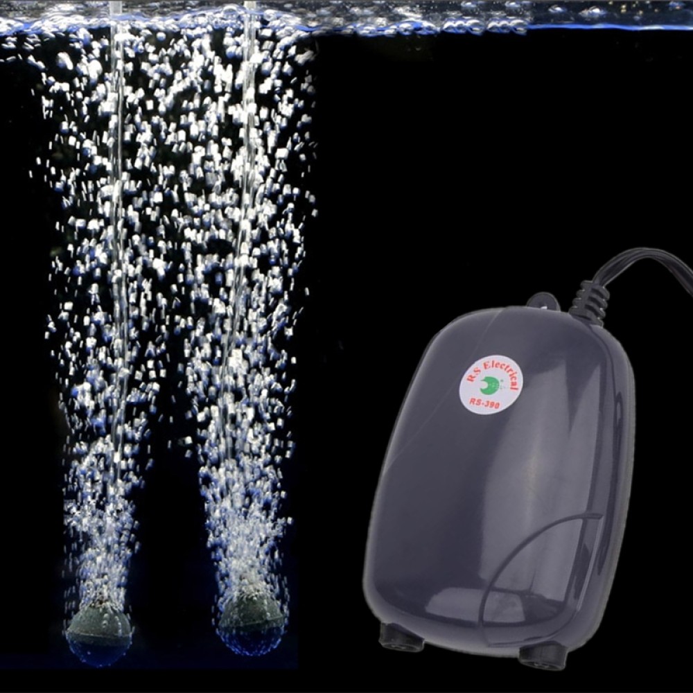 משאבת אוויר אלקטרומגנטית RS-390 220V 5W עם 2 מקורות פליטה ושליטה מתכווננת לאוויר, לאקווריום