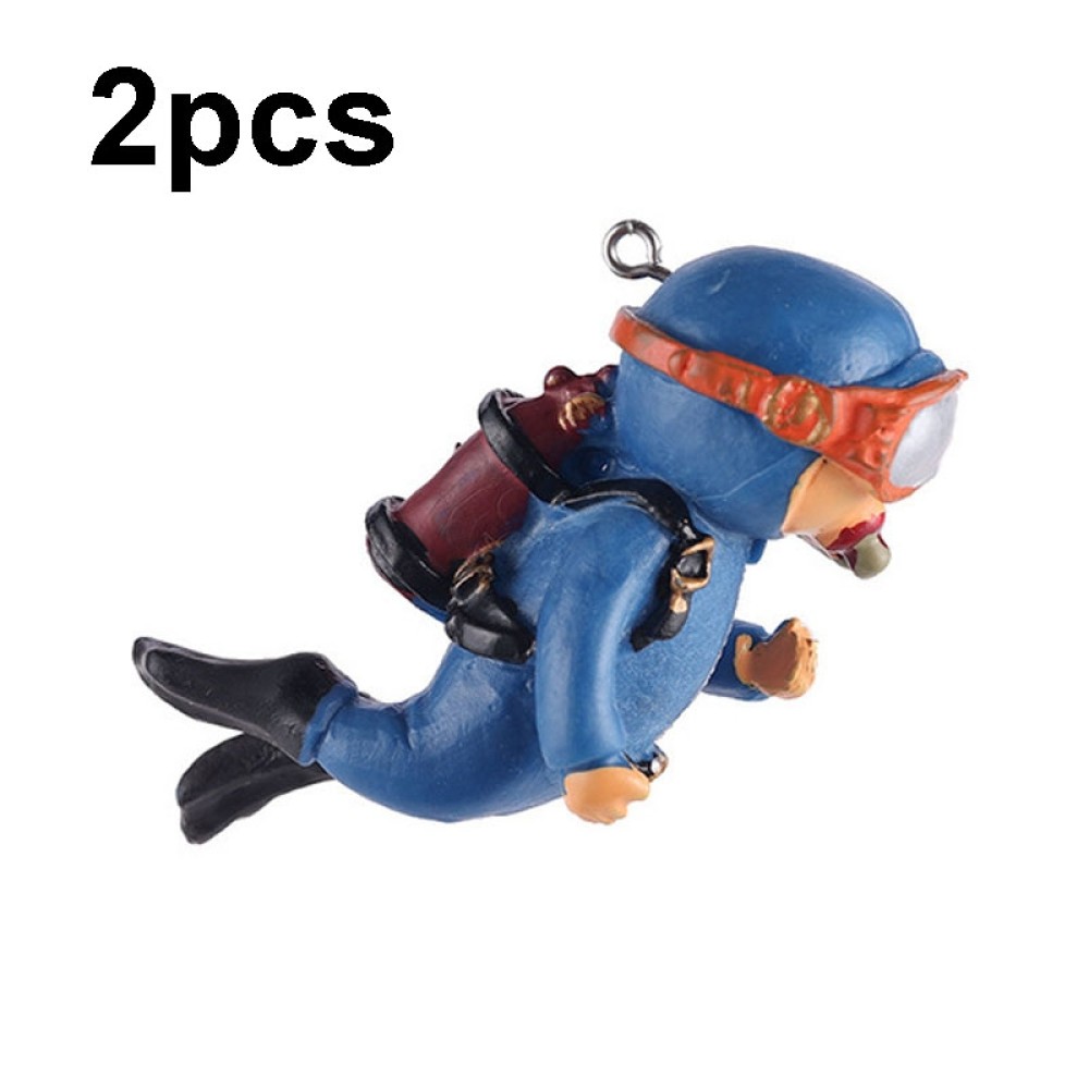 2 יחידות קישוט מכושף לאקווריום, קישוטים לאקווריום (כחול רגיל)