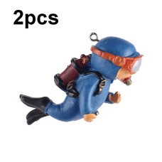 2 יחידות קישוט מכושף לאקווריום, קישוטים לאקווריום (כחול רגיל)