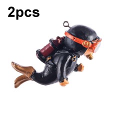 2 יחידות קישוט מכושף לאקווריום, קישוטים לאקווריום (שחור רגיל)