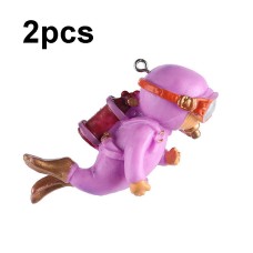 2 יחידות קישוט מכושף לאקווריום, קישוטים לאקווריום (ורוד רגיל)