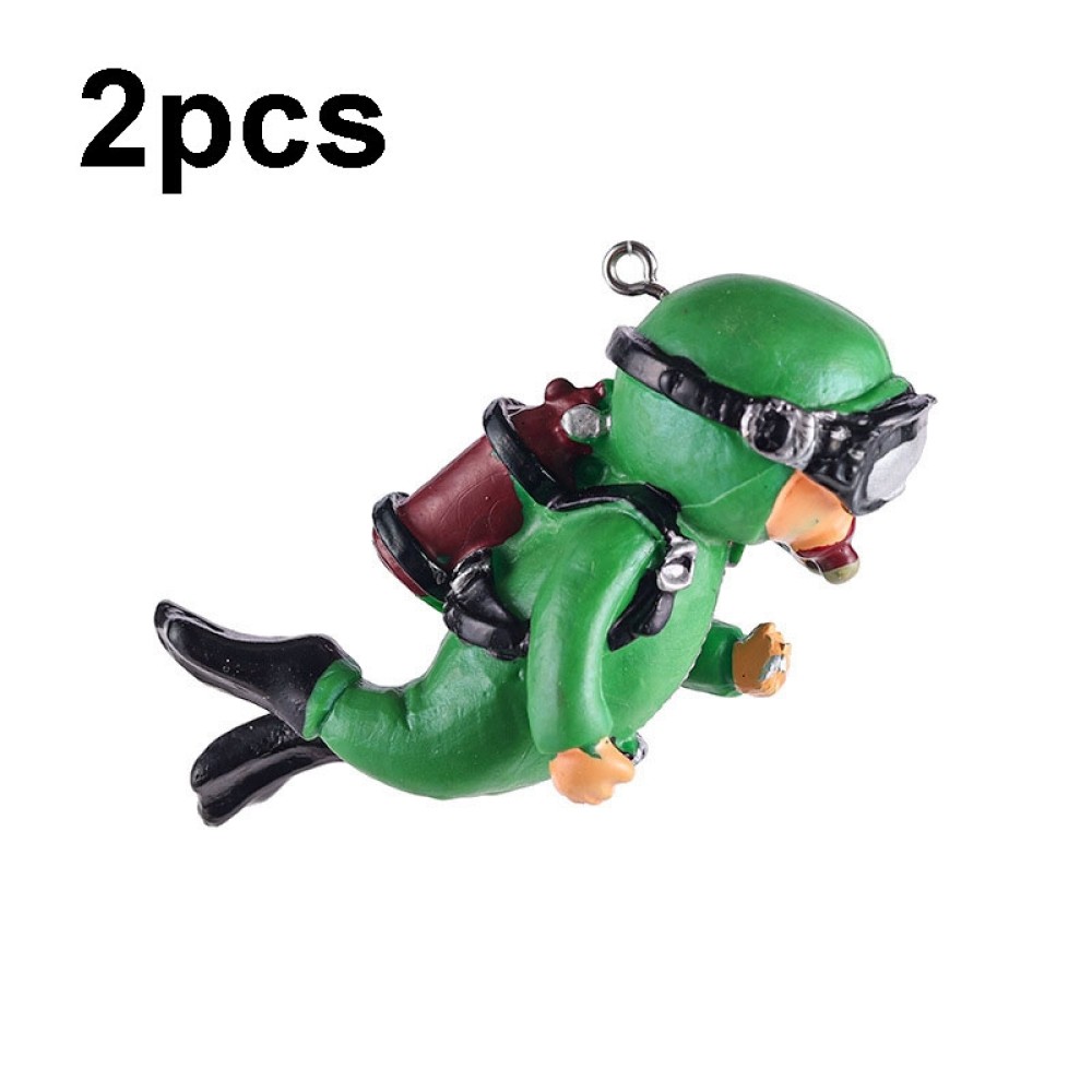 2 יחידות קישוט מכושף לאקווריום, קישוטים לאקווריום (ירוק רגיל)