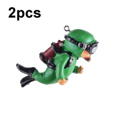 2 יחידות קישוט מכושף לאקווריום, קישוטים לאקווריום (ירוק רגיל)