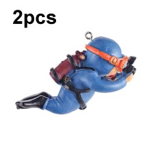 2 יחידות קישוט מכושף לאקווריום, קישוטים לאקווריום (כחול עם מצלמה)