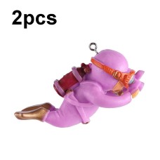 2 יחידות קישוט מכושף לאקווריום, קישוטים לאקווריום (ורוד עם מצלמה)