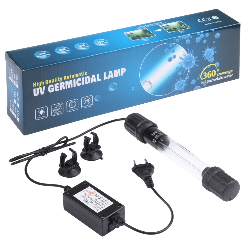 UV-007 מנורת אולטרה 7W רדיומטרי סגולת אולטרה לחיטוי מזון, מנורת אקווריום, מתא EU