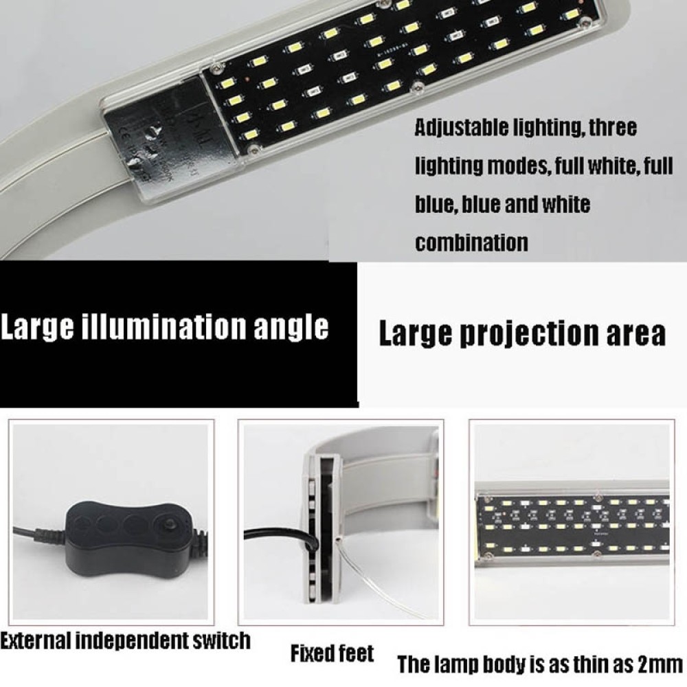 מנורת קליפ LED דקה AST X9 תאורת אקווריום גבוהה הספק, גרסה: גרסת אירופה גבוהה