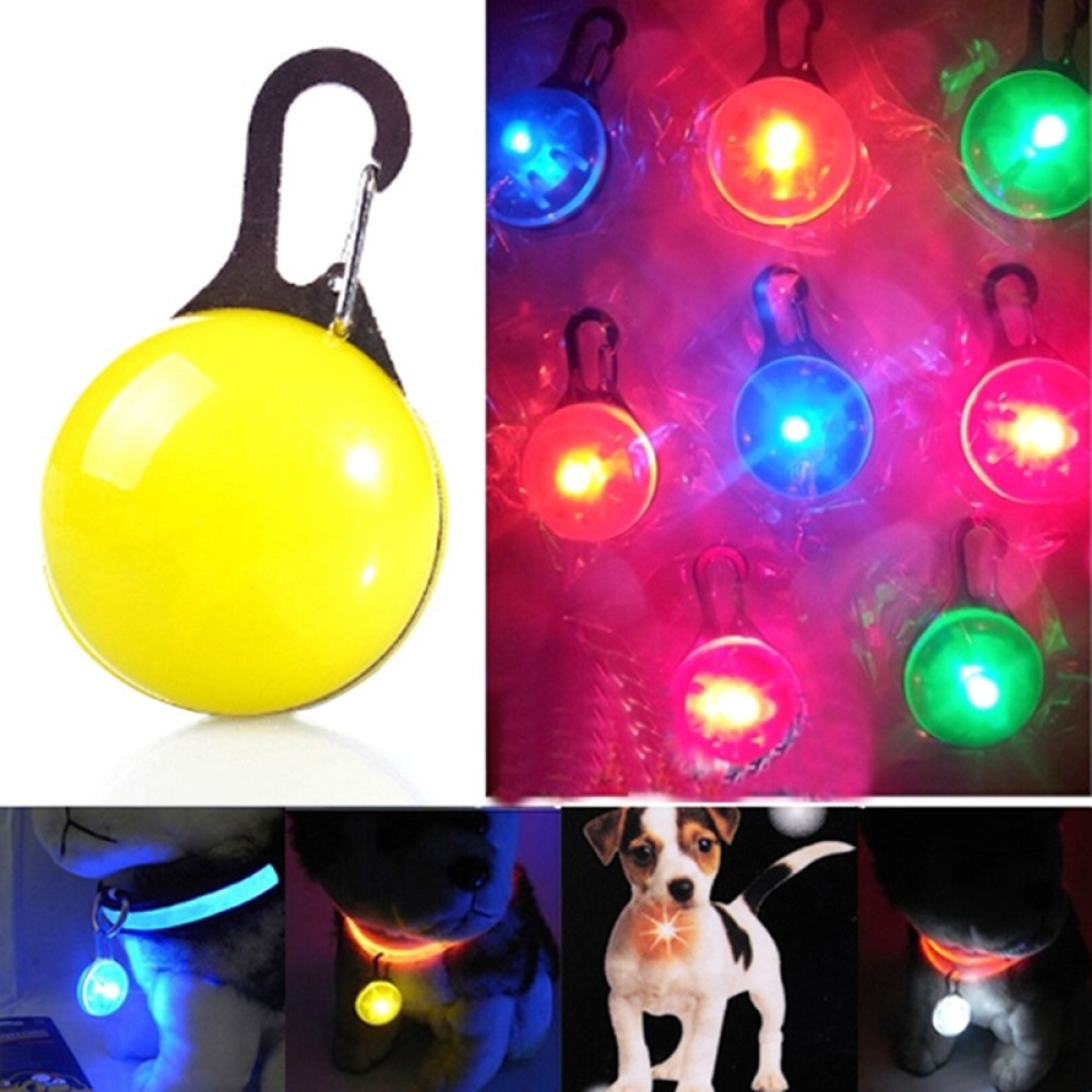 תליון לוט LED לכיסוי צוואר עם פנס דינמי לכלבים וחתולים (צהוב)