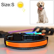 חגורת תאורה LED סולארית + USB לכלבים גדולים ובינוניים, מידת הצוואר: S, 35-40 ס