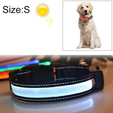 חגורת תאורה LED סולארית + USB לכלבים גדולים ובינוניים, מידת הצוואר: S, 35-40 ס