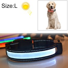 חגורת תאורה LED סולארית + USB לכלבים גדולים ובינוניים, מידת הצוואר: L, 50-60 ס