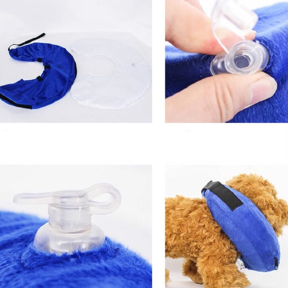 רצועת צוואר לכלב PVC מניעת רמיסה, מידה: XL (כחול)