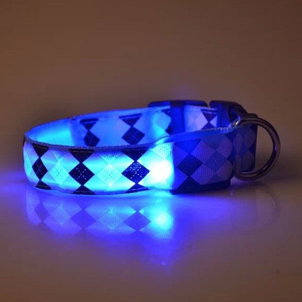רצועת צוואר עם אור LED מטענתית בצורת תפריט, מידה: L (כחול)