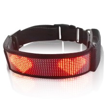 קולר נצפה לחיות מחמד עם תצוגת LED, נטען צבע יחיד (אדום)