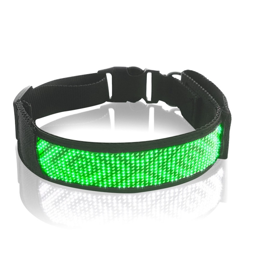 קולר נצפה לחיות מחמד עם תצוגת LED, נטען צבע יחיד (ירוק)