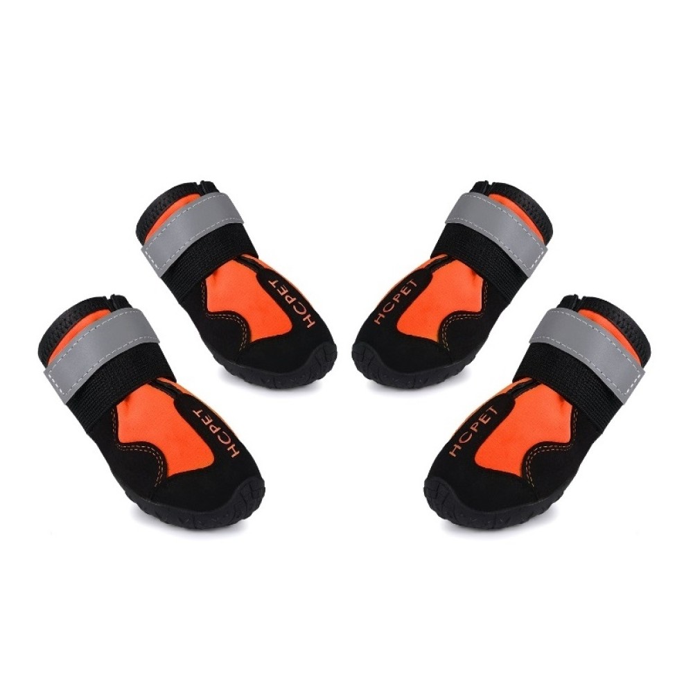 HCPET נעלי גשם עמידות בלי גומי לכלבים, גודל: 4 (כתום)