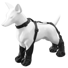 מגן כפות כף כלב Waterproof Dog Boots Anti-Slip, נעלי כלב, גודל: S (שחור)