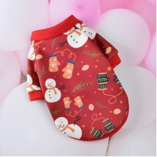 SD07031 Christmas Dog Clothes Cartoon Pet Small Dog Cat Sweater Clothes, Size: XL (אדום דמוי שלג)