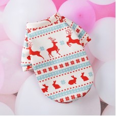 SD07031 Christmas Dog Clothes Cartoon Pet Small Dog Cat Sweater Clothes, Size: XL (רקע לבן עם אייל אדום)