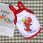 2 חליפות כותנה לחיות מחמד עם רצועות תלייה, מידה: L (דינוזואר אדום)