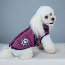 Dog Clothing Chest Back All-in-one Winter Coat Thickened Cotton Vest, Size: XXL (סגול)