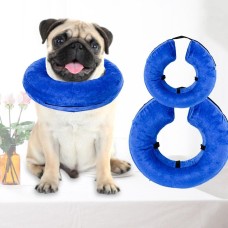 קולר PVC מתנפח לכלבים למניעת גניבה, גודל: M (כחול)