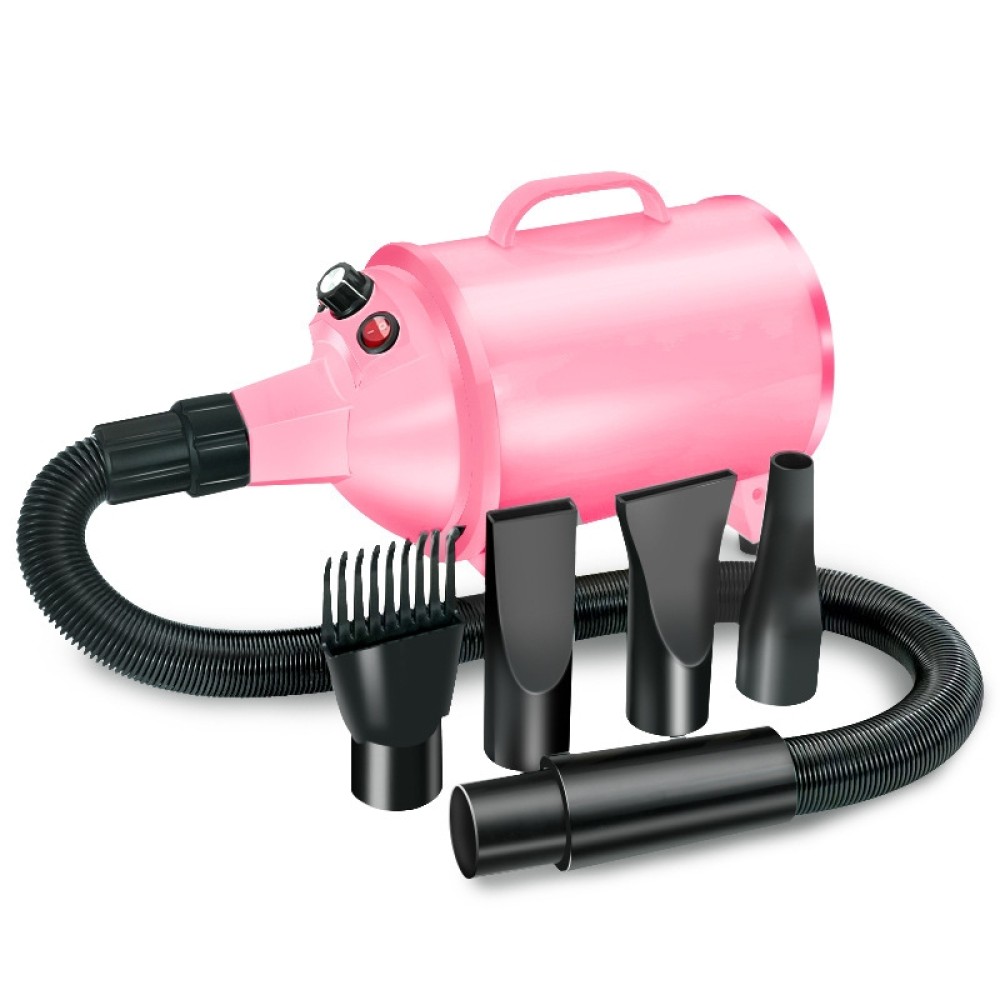 מייבש שיער לכלבים בהספק 2100W עם מהירות רצופה, מדפסות לחית מחמד, מתקן נורות 220V מתאים לחיית מחמד (ורוד)