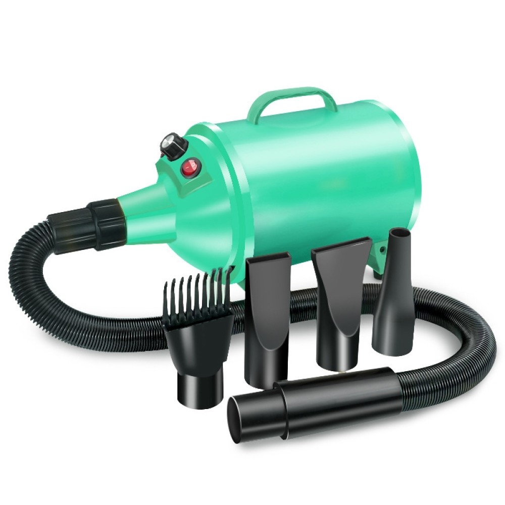 מייבש שיער לכלבים בהספק 2100W עם מהירות רצופה, מדפסות לחית מחמד, מתקן נורות 220V מתאים לחיית מחמד (ירוק)