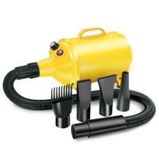 מייבש שיער לכלבים בהספק 2100W עם מהירות רצופה, מדפסות לחית מחמד, מתקן נורות 220V מתאים לחיית מחמד (צהוב טהור)