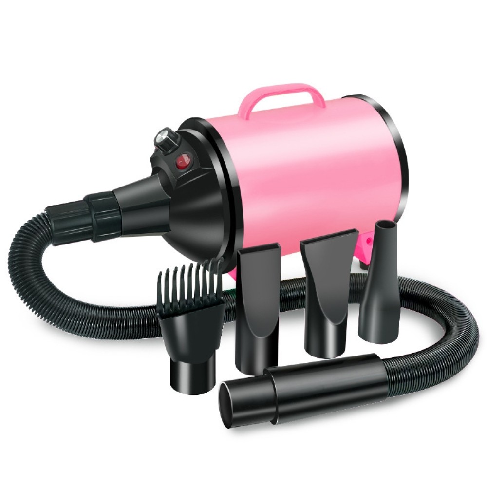 מייבש שיער לכלבים בהספק 2100W עם מהירות רצופה, מדפסות לחית מחמד, מתקן נורות 220V מתאים לחיית מחמד (שחור וורוד)