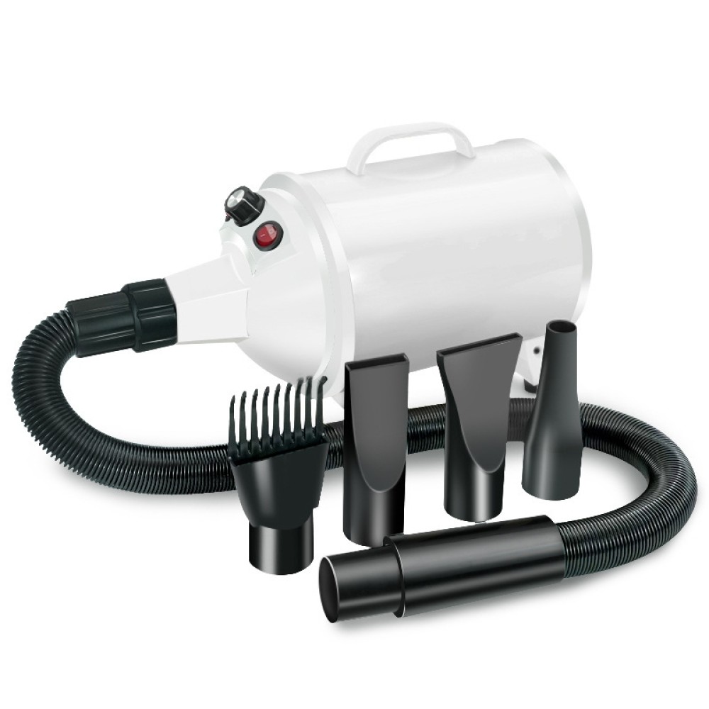 מייבש שיער לכלבים בהספק 2100W עם מהירות רצופה, מדפסות לחית מחמד, מתקן נורות 220V מתאים לחיית מחמד (לבן טהור) (EU Plug)