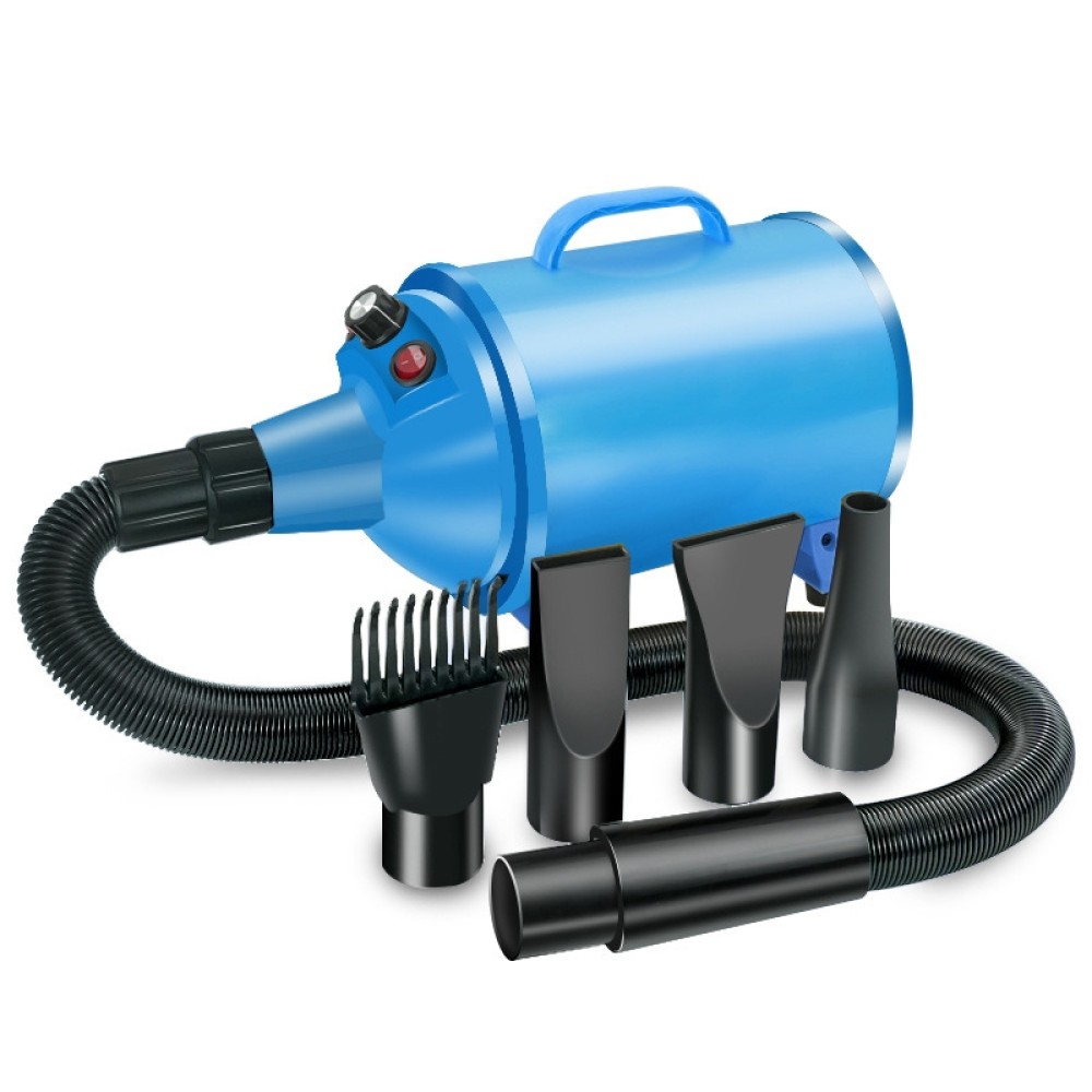 מייבש שיער לכלבים בהספק 2100W עם מהירות רצופה, מדפסות לחית מחמד, מתקן נורות 220V מתאים לחיית מחמד (כחול טהור) (EU Plug)