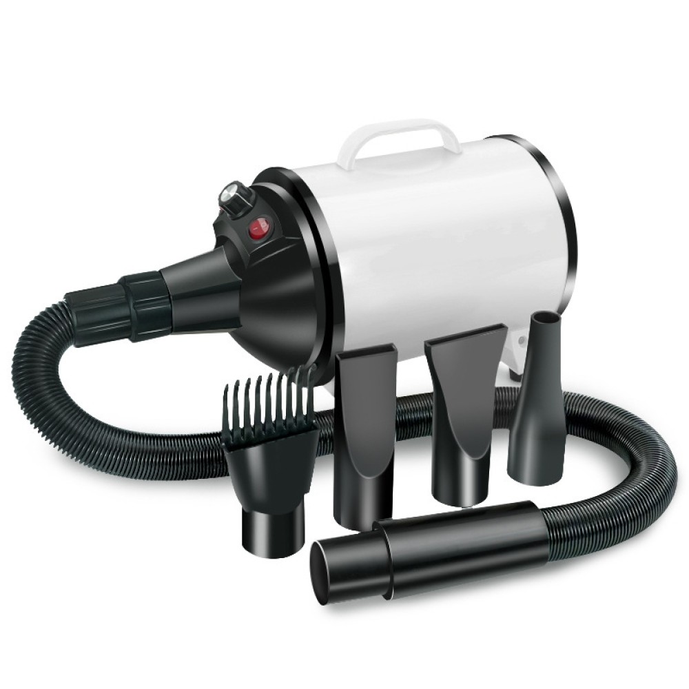 מייבש שיער לכלבים בהספק 2100W עם מהירות רצופה, מדפסות לחית מחמד, מתקן נורות 220V מתאים לחיית מחמד (שחור ולבן) (AU Plug)