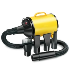 2100W מייבש שיער לכלבים עם מהירות רצופה, מדפסות לחית מחמד, מתקן נורות 110V תקע US (שחור וצהוב)