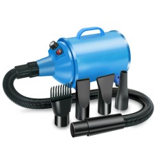 2100W מייבש שיער לכלבים עם מהירות רצופה, מדפסות לחית מחמד, מתקן נורות 110V תקע US (כחול טהור)