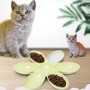 קערה לכלבים וחתולים טדי קצרה לסוגר שולחן משפחתי עם שישה פטלים, צבע: ירוק