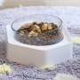 קערת מים מטושטשת אנטי-החלקה ומתכווננת לחתולים וכלבים, סגנון: קערה יחידה, צבע: לבן