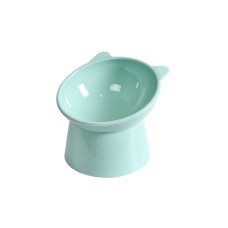 קערת פלסטיק לחתול עם הגנה גבוהה לצוואר, פה מוצק מניעת הפוך (כחול)