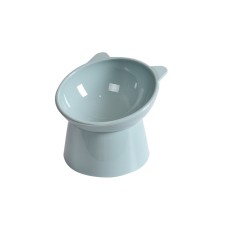 קערת פלסטיק לחתול עם הגנה גבוהה לצוואר, פה מוצק מניעת הפוך (אפור)