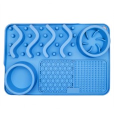 PETS357 כרית ליקינג לחיית המחמד מזריחה ריח קערת מזון לאט לחתולים וכלבים (תכלת שמיים)