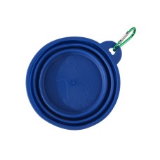קערת כיף ניידת לחיות מחמד במרפסת כלבים וחתולים מתקפלת, ספק אוכל ושתיה (כחול)