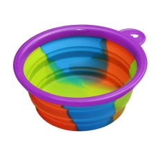 קערת מזון ניידת ומתקפלת לחיות מחמד, בצבע סגול
