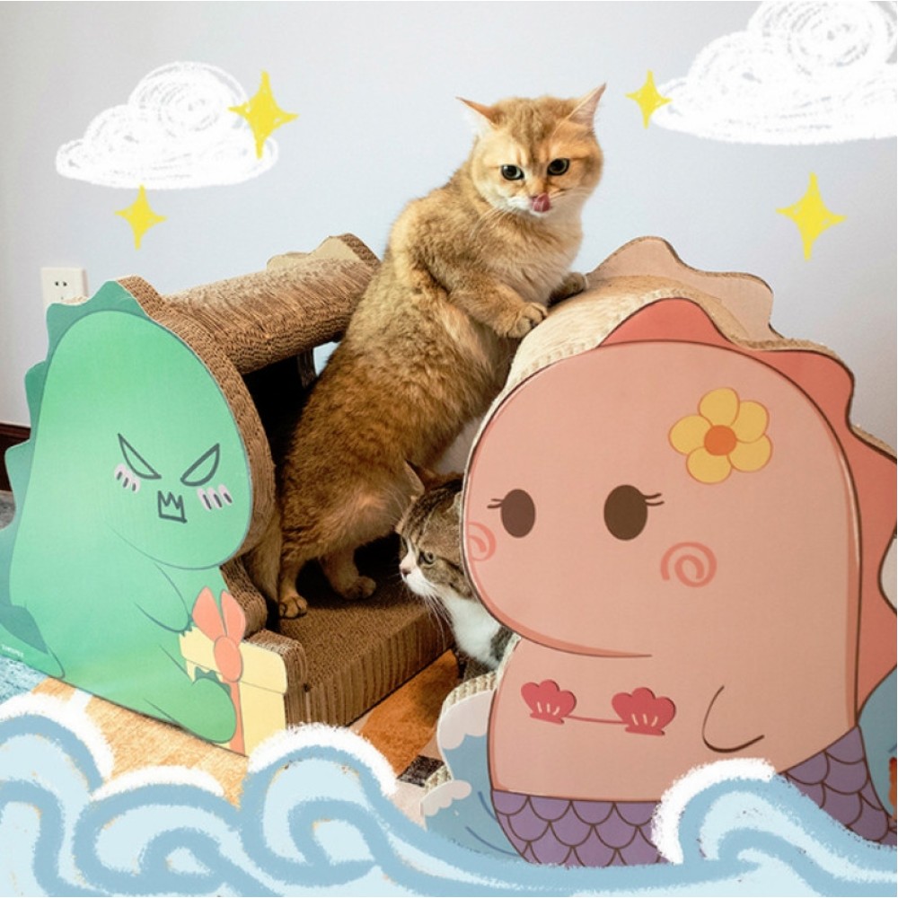 לוח לחיטוי חתולים מגולגל, אביזר משחק לחתולים, מסגרת טיפוסים (קטן), בצבע ירוק