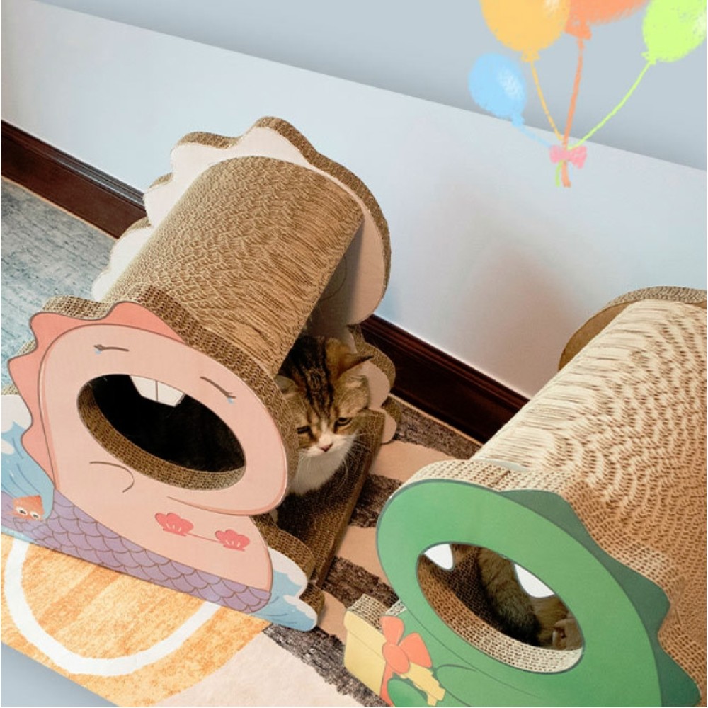 לוח לחיטוי חתולים מגולגל, אביזר משחק לחתולים, מסגרת טיפוסים (קטן), בצבע ורוד