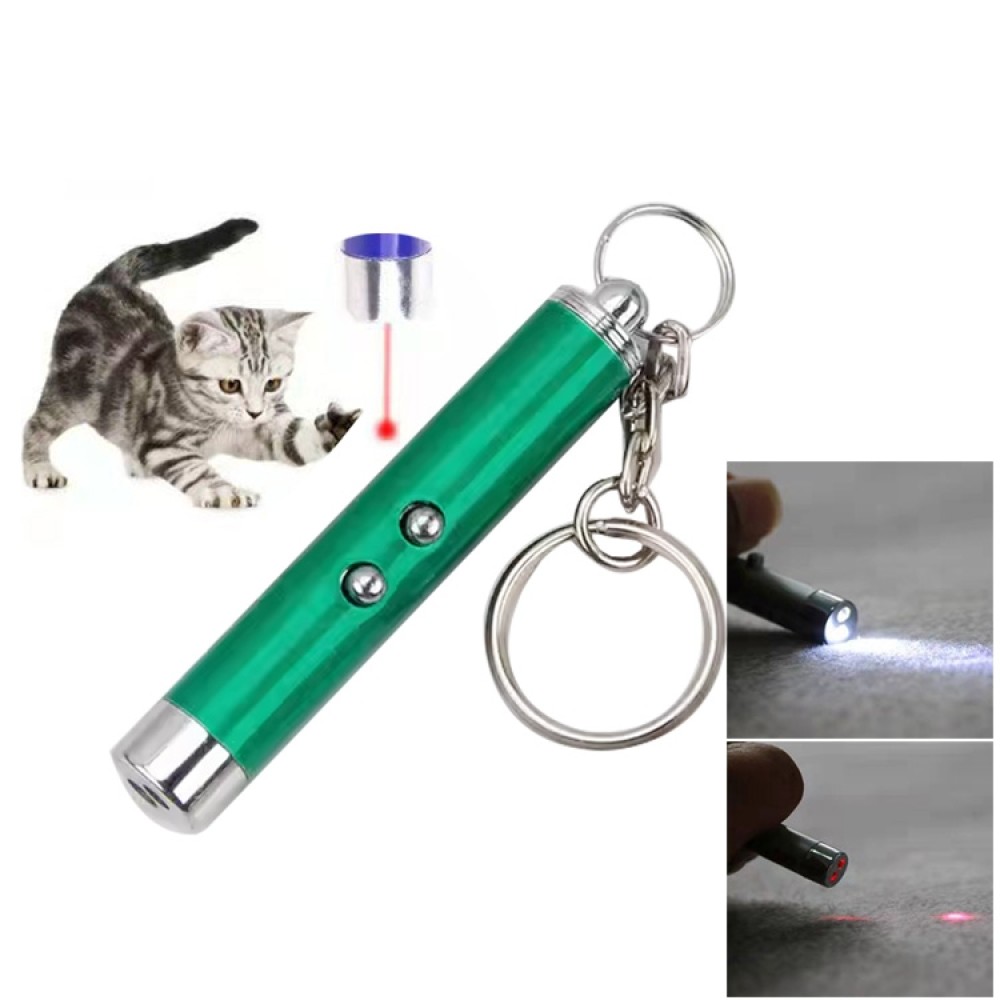 מקל חתול עם אורות LED, לייזר פרווה אינטראקטיבי (ירוק)