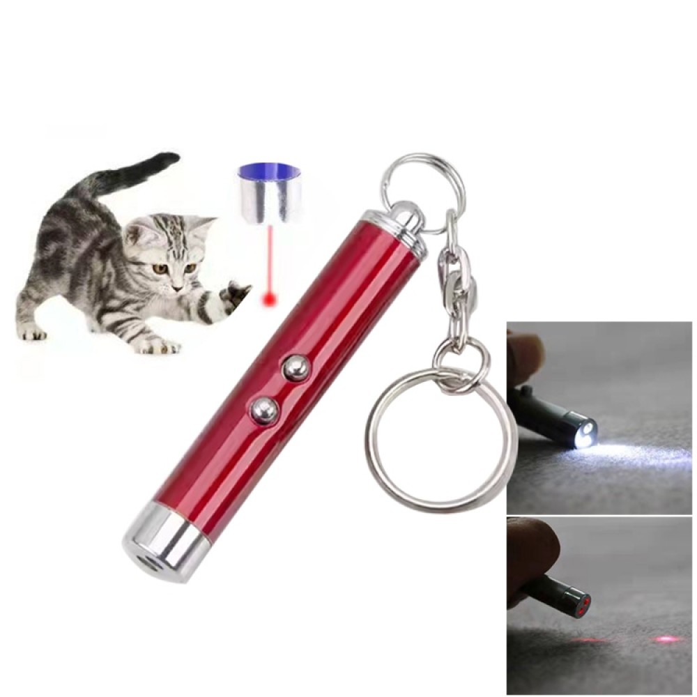 מקל חתול עם אורות LED, לייזר פרווה אינטראקטיבי (אדום)